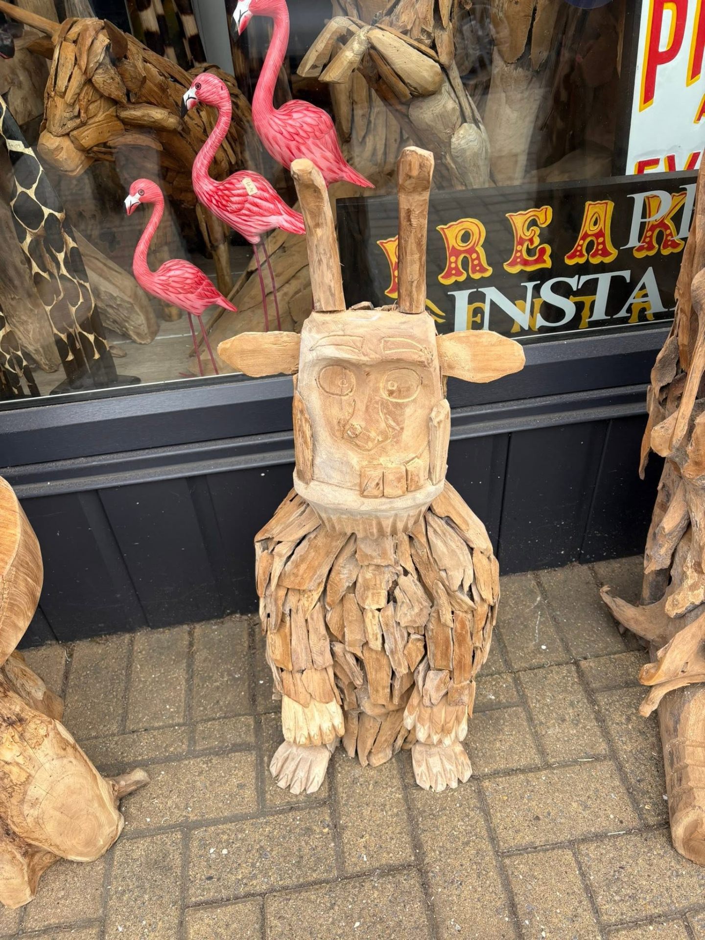 Medium hand-carved wooden wings
